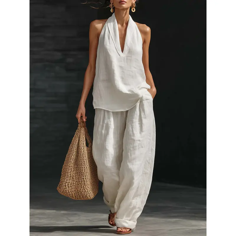 Boho Linen Two Piece Set - Perfect for Beach