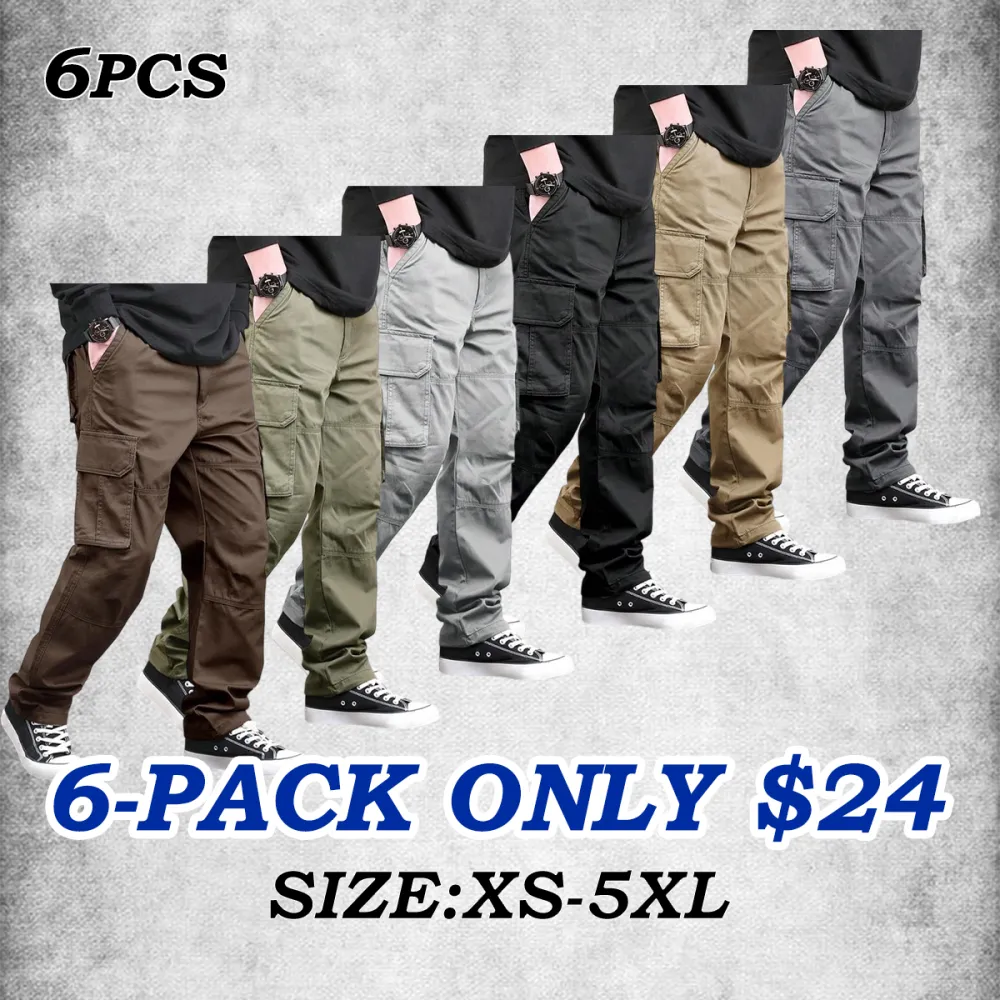Men's Loose Solid Pocket Cargo Pants