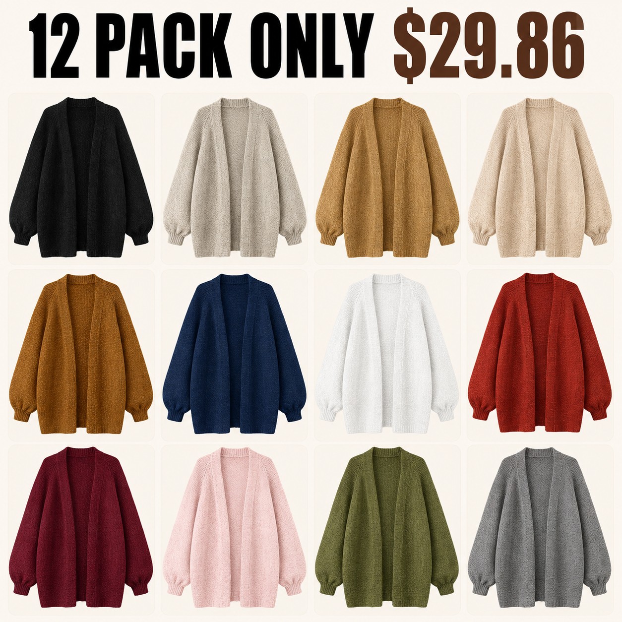 ⚡FINAL SALE⚡Women's Oversized Open-Front Cardigan Sweater - Lightweight Long-Sleeve Knit