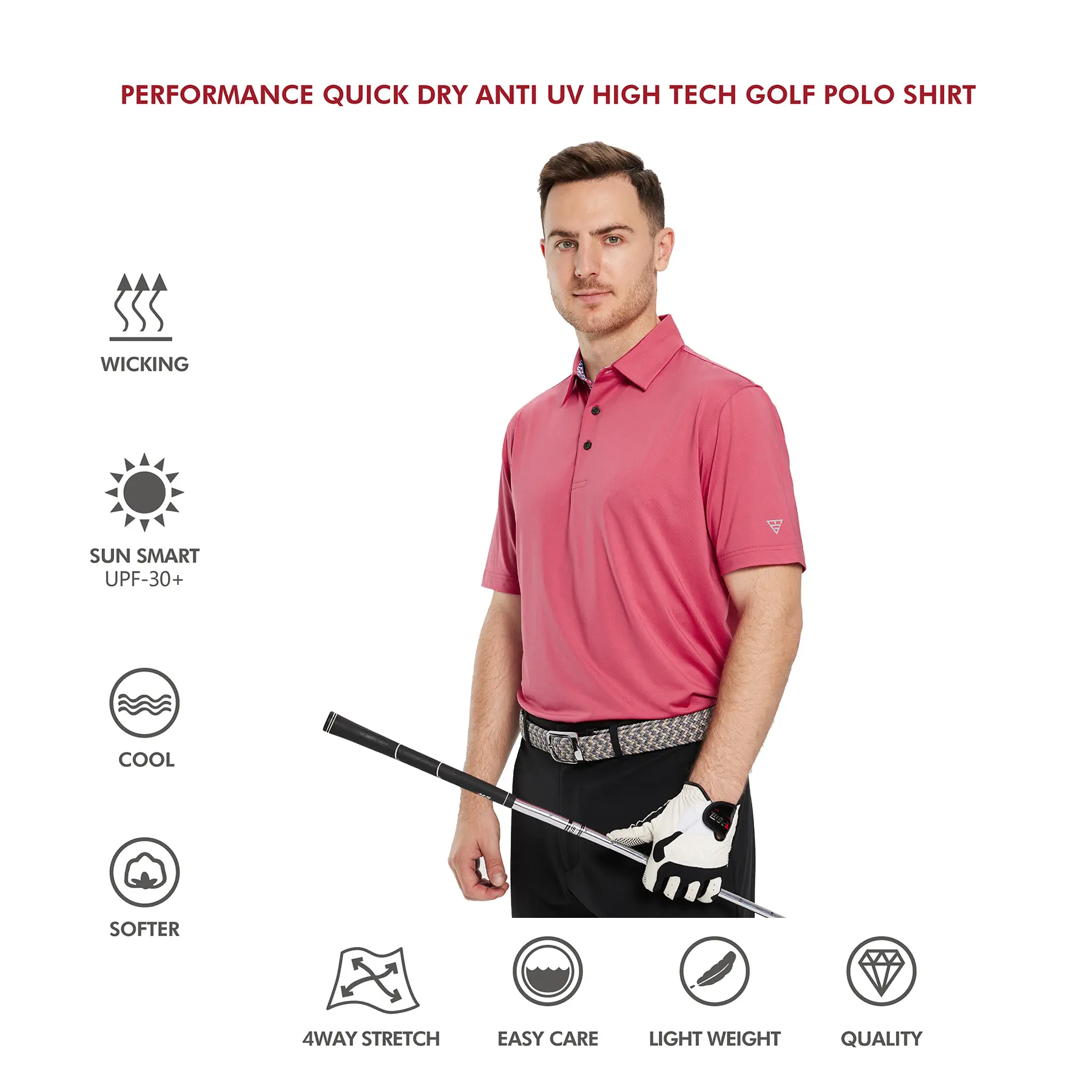 Men's Casual Dry Fit Golf Polo Shirts – Soft Breathable Cotton, Short Sleeve, Comfortable Casual Fit