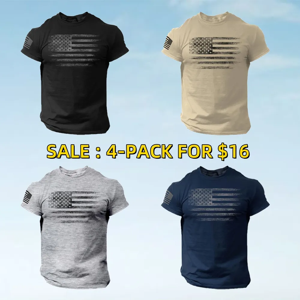 Rogue Style USA Distressed Flag Men's T-Shirt, Casual Cotton Tee - Menswear