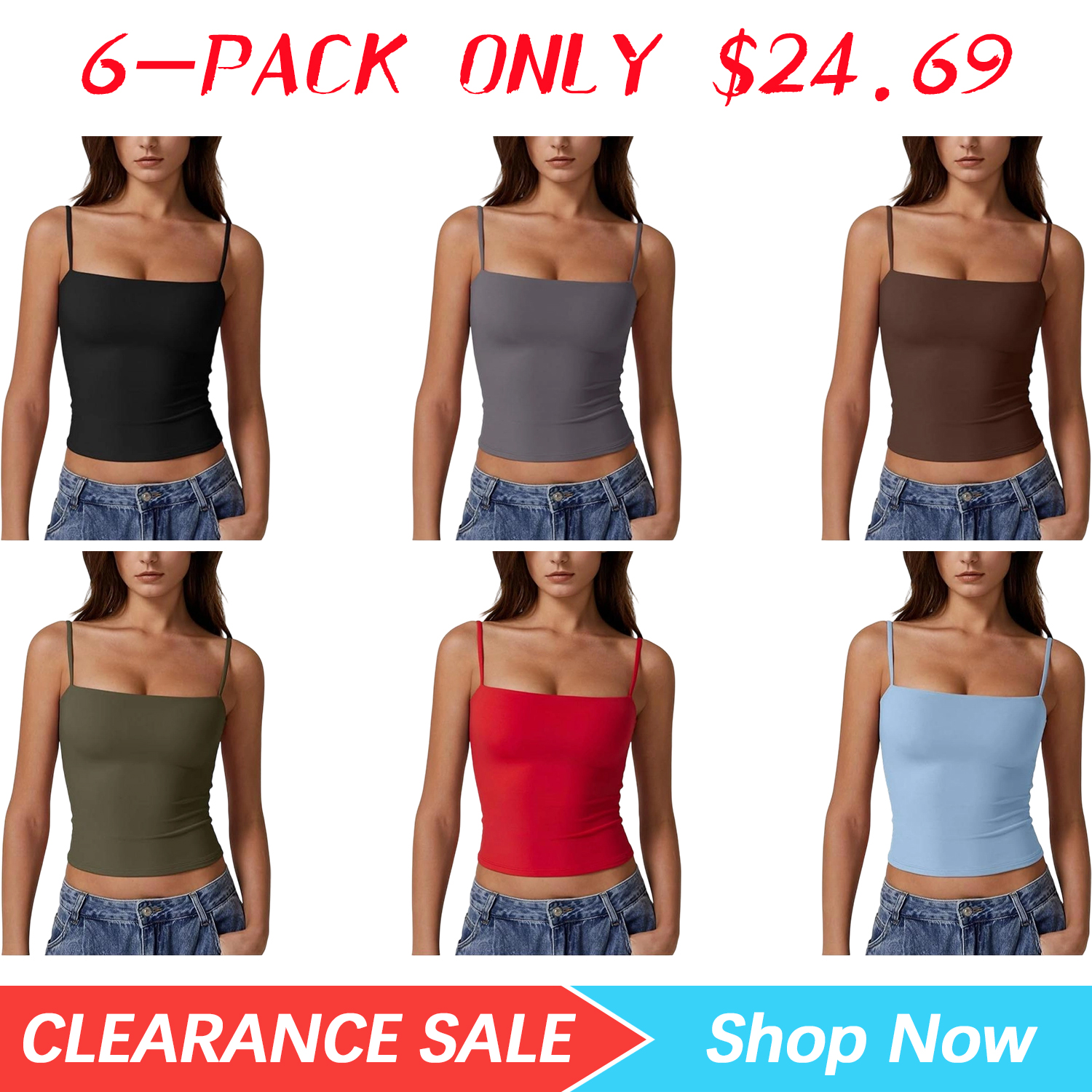 ⚡FINAL SALE⚡-Women's Double-Layer Basic Tank Top