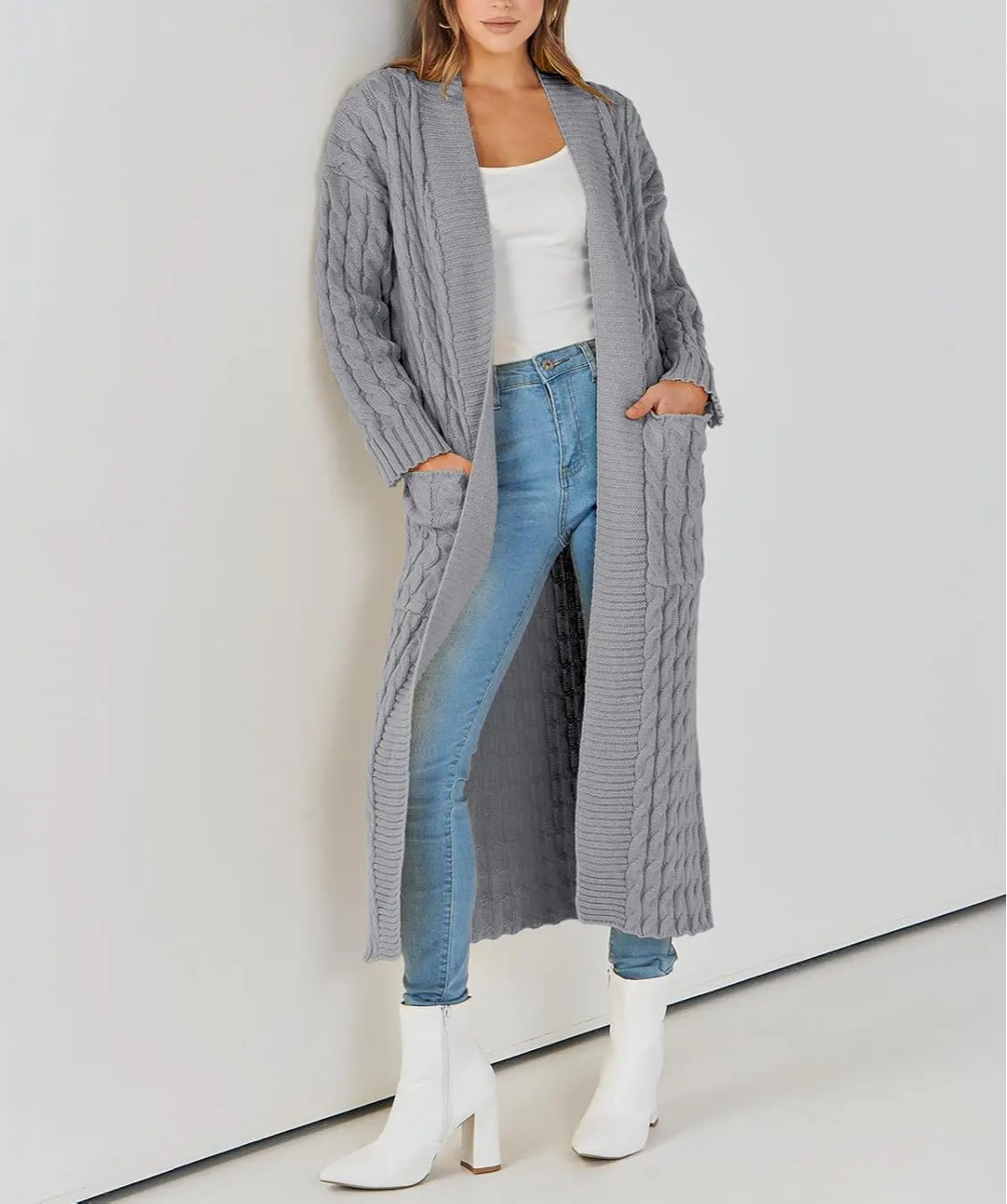 Women's Long Cardigan 2024 Oversized Coat Long Sleeve Open Cardigan Knitted Extra Long Coat Autumn Fashion Jacket Clothes
