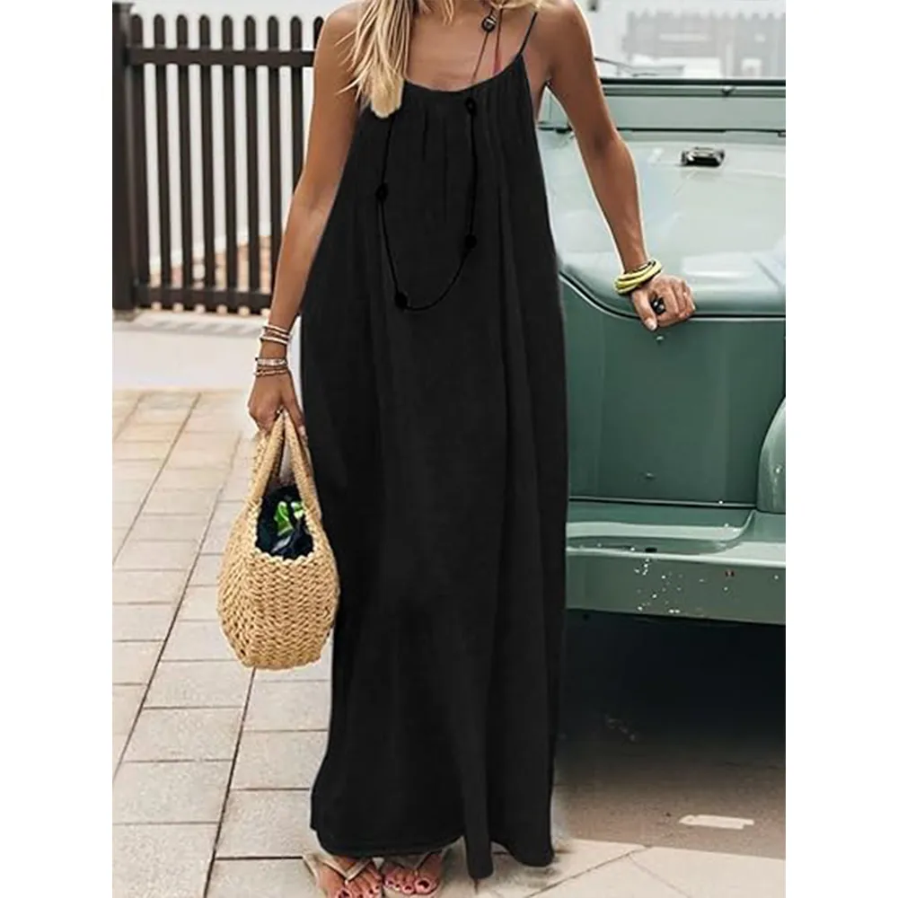 Women's Solid Backless Cami Dress