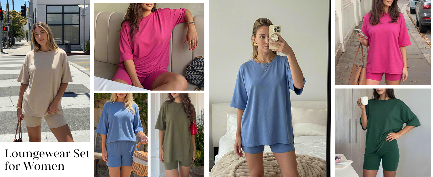 Womens Trendy Summer Clothes Comfy Pajamas Loungewear Set