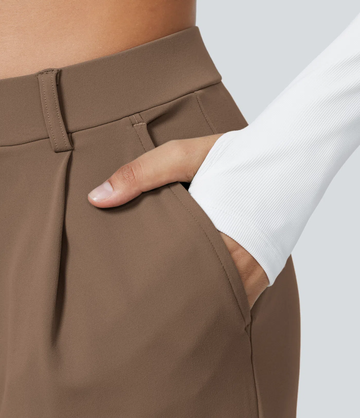 ⏰Big Spring Sale!High Waisted Side Pocket Straight Leg Work Pants