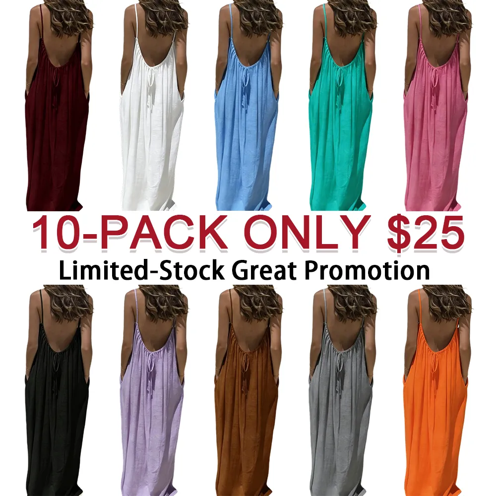 Women's Solid Backless Cami Dress