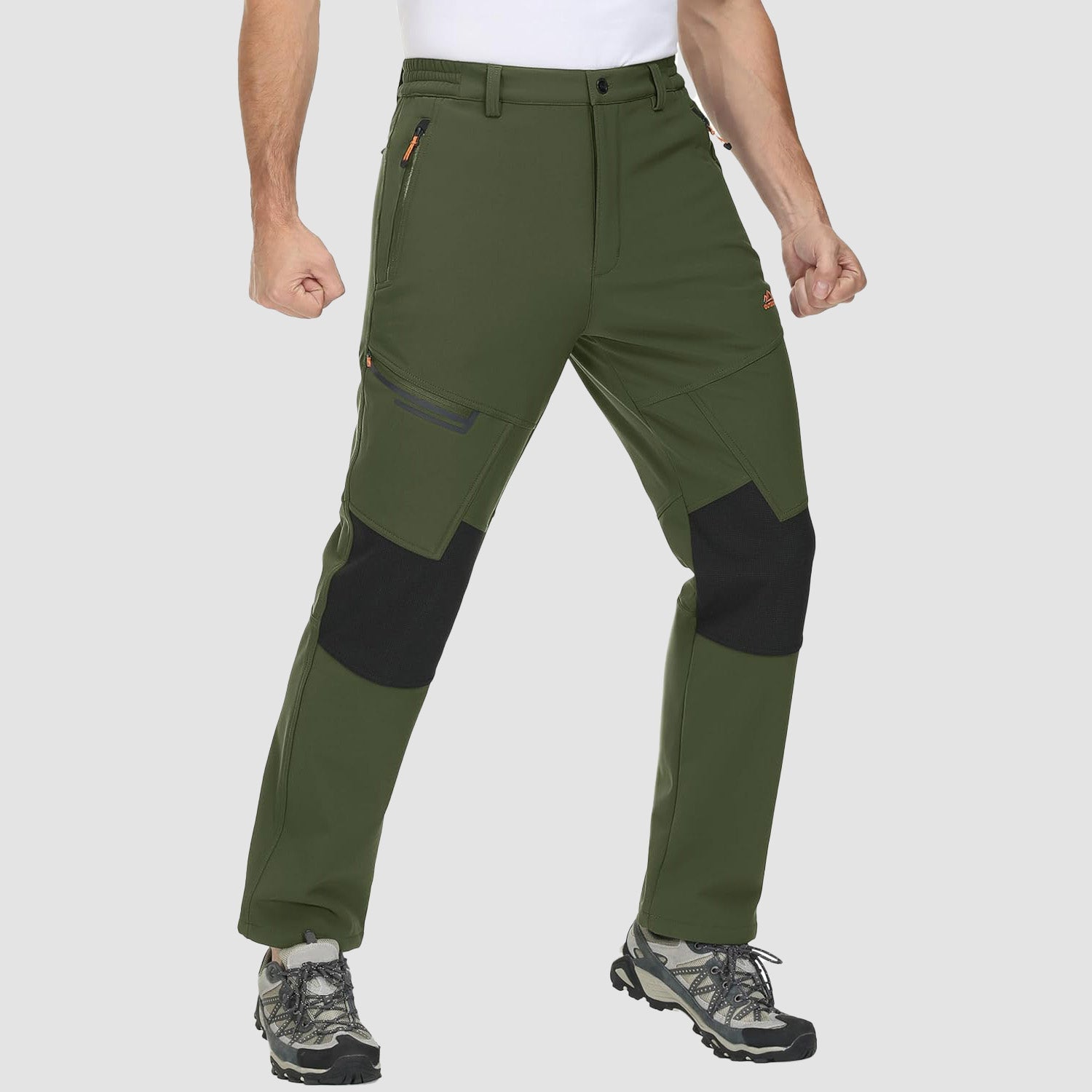 Men's Fleece-Lined Winter Ski Pants – Water-Resistant with 4 Zip Pockets
