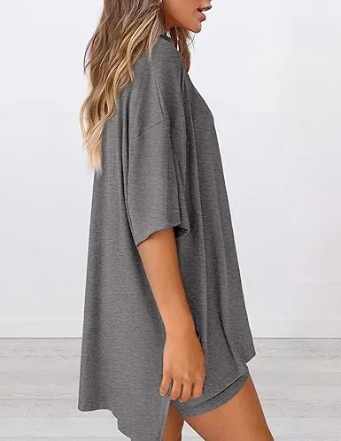 🔥Women's Casual Loose-fitting Two-Piece Set (Crew Neck/V-Neck) 🔥 10-Piece Set - Includes All Colors, Only $24