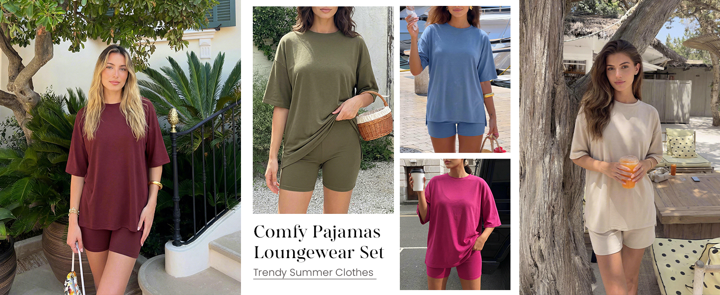 Brunch Outfits for Women 2 Piece Sets Short Sleeve High Low Top