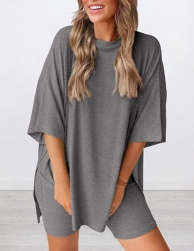 🔥Women's Casual Loose-fitting Two-Piece Set (Crew Neck/V-Neck) 🔥 10-Piece Set - Includes All Colors, Only $24