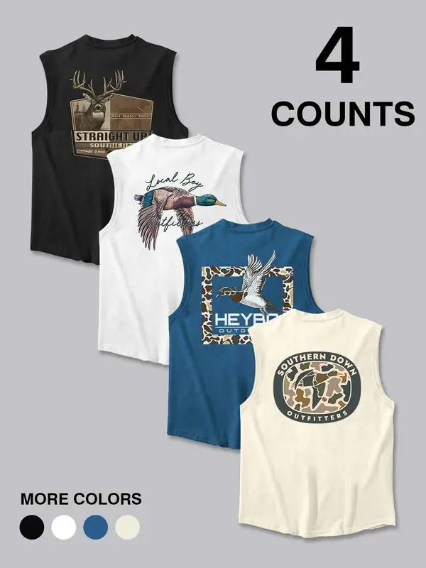 Men's Regular Fit Camo & Graphic Tank Top