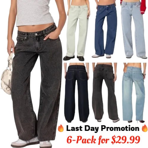 ⚡Last day only $29.9🔥 Raelynn Washed Low Rise Baggy Jeans