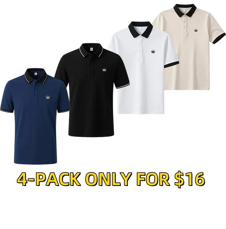 Men's Regular Fit Contrast Trim Polo Shirt – Half Zip, Short Sleeve, Summer Casual/Sporty Top for Daily Wear