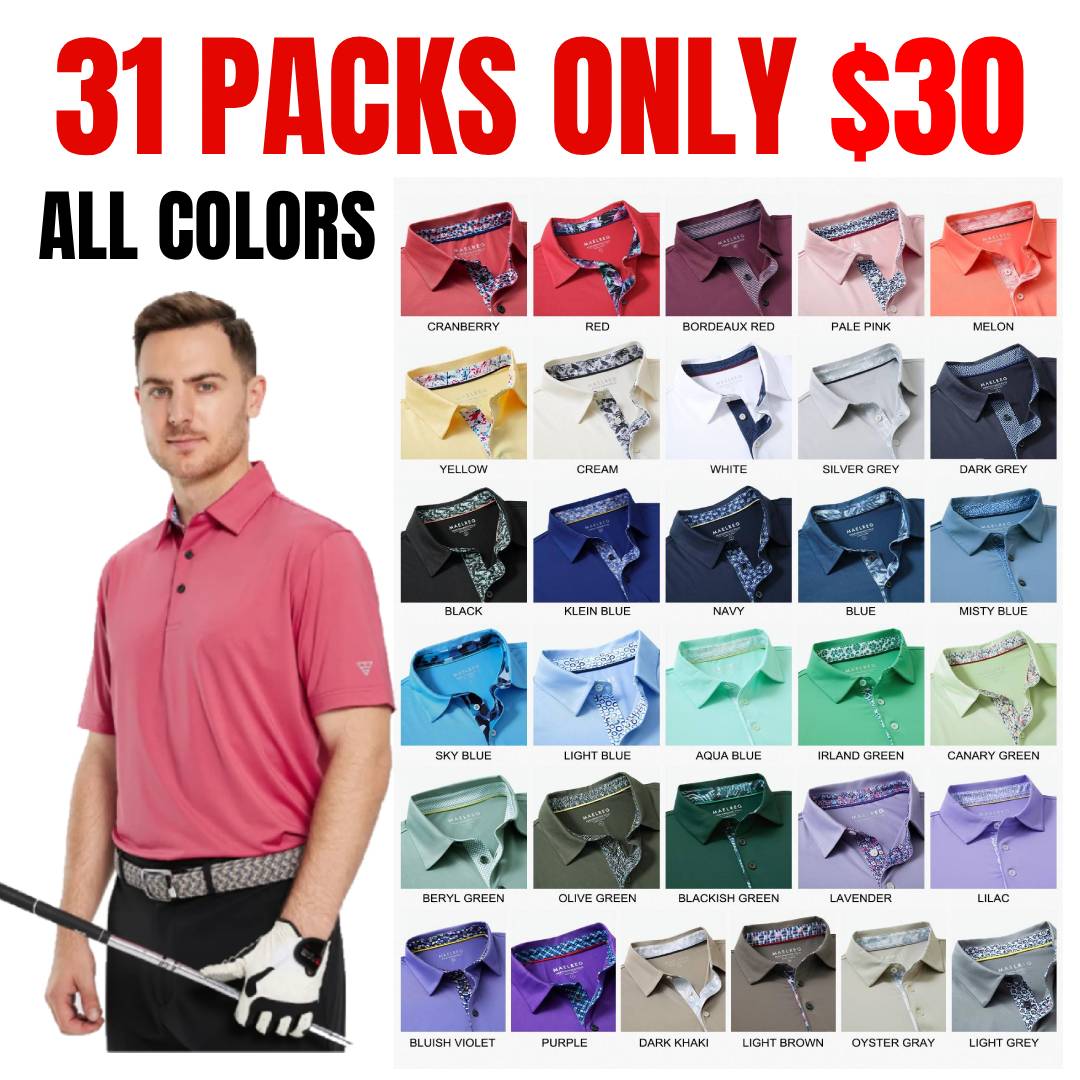 Men's Casual Dry Fit Golf Polo Shirts – Soft Breathable Cotton, Short Sleeve, Comfortable Casual Fit