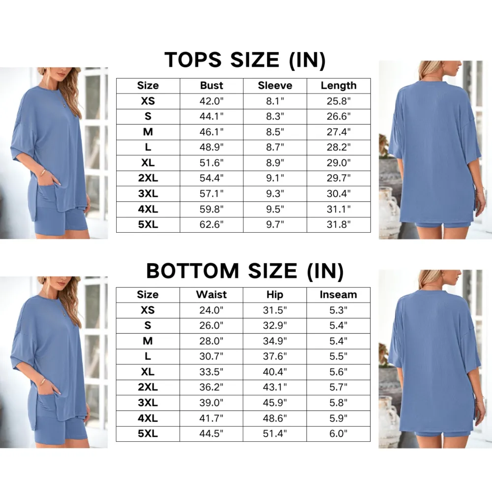🔥Women's Casual Loose-fitting Two-Piece Set (Crew Neck/V-Neck) 🔥 10-Piece Set - Includes All Colors, Only $24