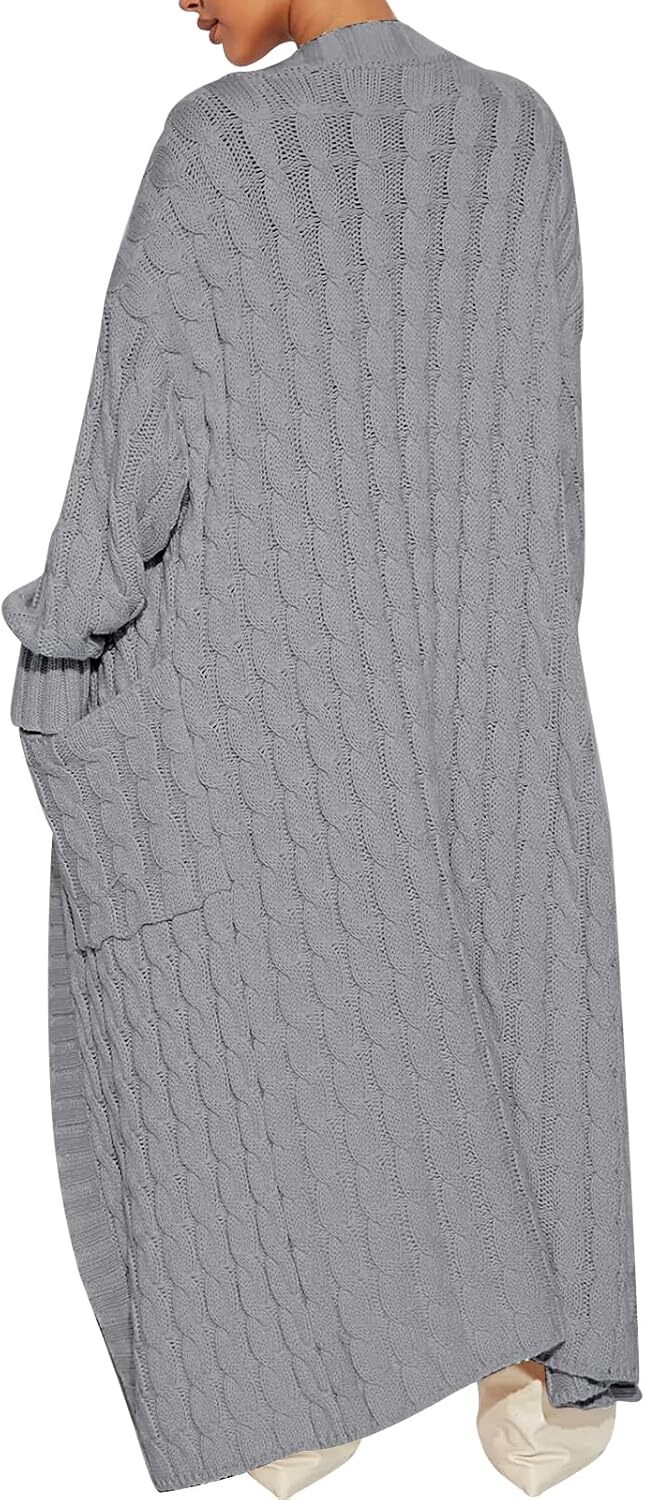 Women's Long Cardigan 2024 Oversized Coat Long Sleeve Open Cardigan Knitted Extra Long Coat Autumn Fashion Jacket Clothes
