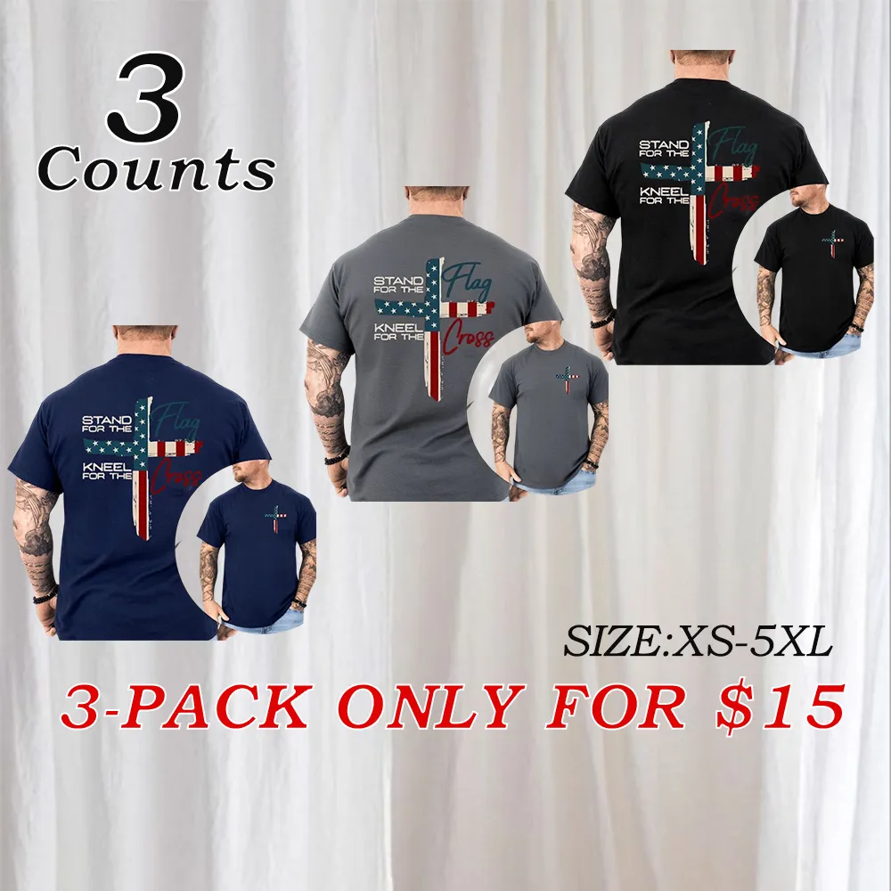 Stand For The Flag Graphic Tees for Cotton Fabric Casual Crew