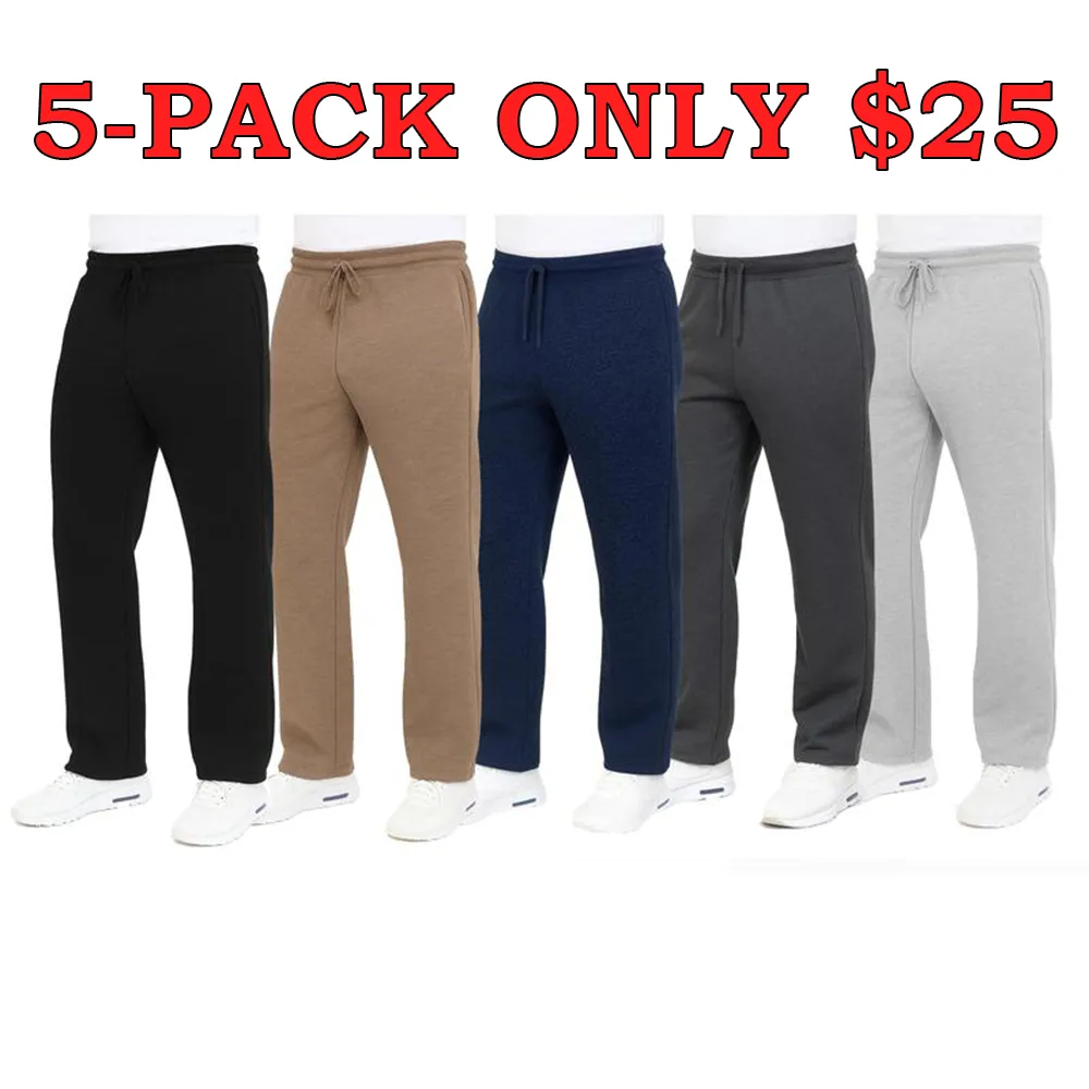 Men's Classic Heavyweight Fleece Sweatpants with Open Bottom
