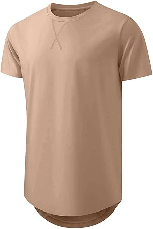 🔥🔥Men's 12-Pack Cotton Hipster Hip Hop Longline Crewneck T-Shirt
