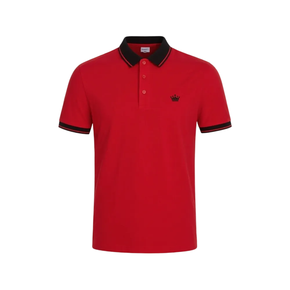 Men's Regular Fit Contrast Trim Polo Shirt – Half Zip, Short Sleeve, Summer Casual/Sporty Top for Daily Wear