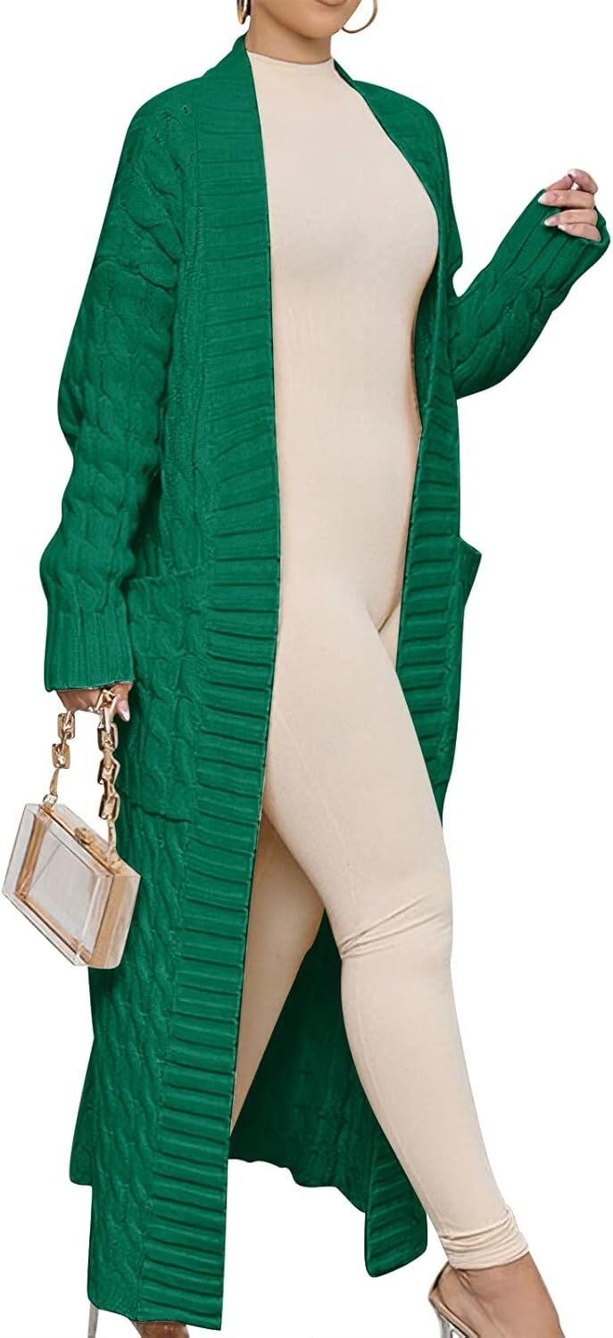 Women's Long Cardigan 2024 Oversized Coat Long Sleeve Open Cardigan Knitted Extra Long Coat Autumn Fashion Jacket Clothes