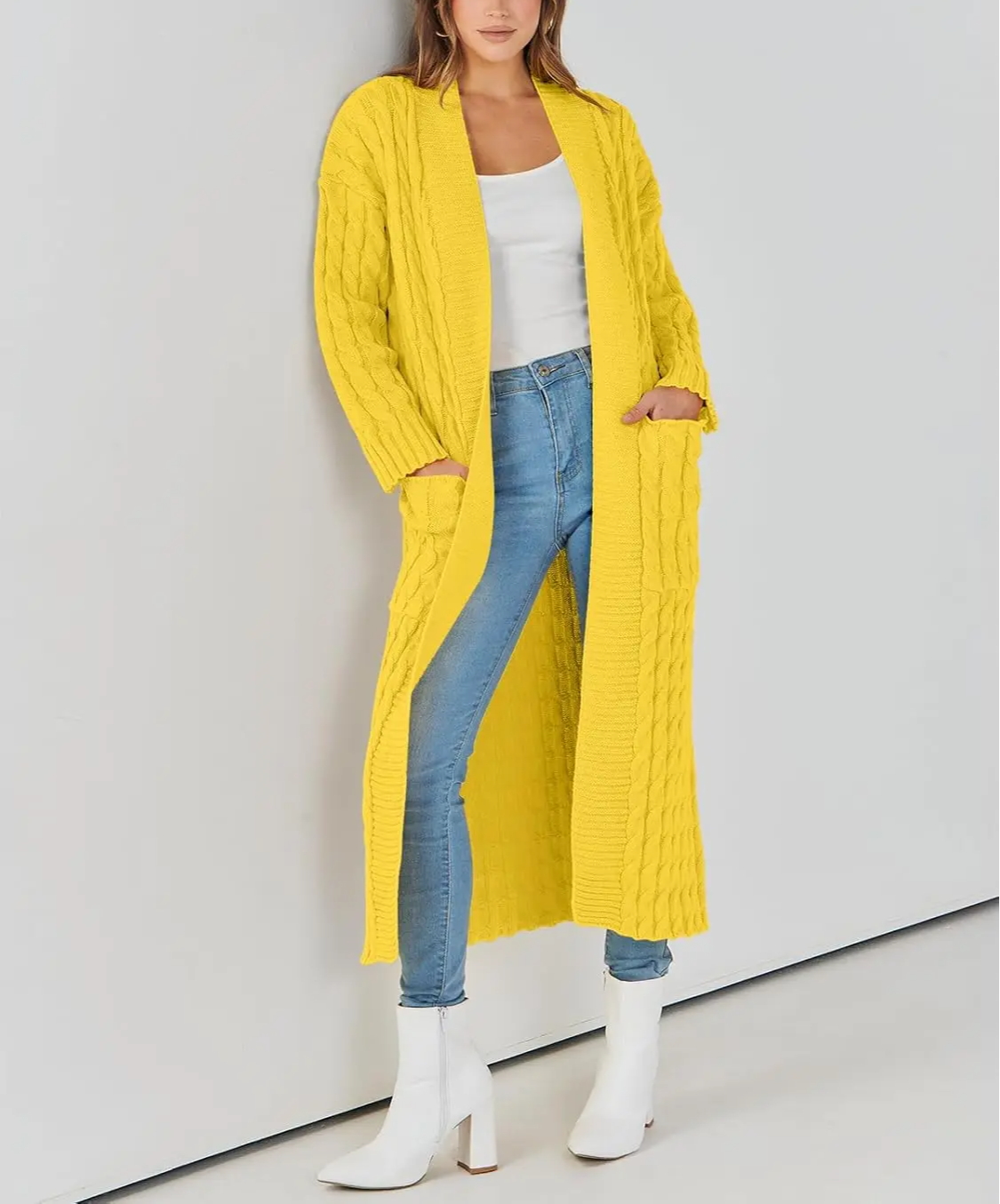 Women's Long Cardigan 2024 Oversized Coat Long Sleeve Open Cardigan Knitted Extra Long Coat Autumn Fashion Jacket Clothes
