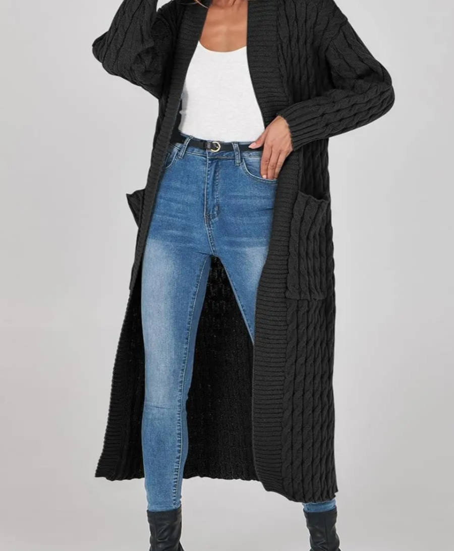 Women's Long Cardigan 2024 Oversized Coat Long Sleeve Open Cardigan Knitted Extra Long Coat Autumn Fashion Jacket Clothes