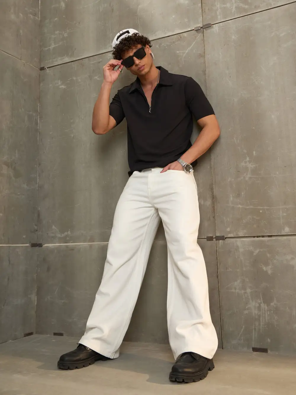 Men Basic Wide Leg Jeans