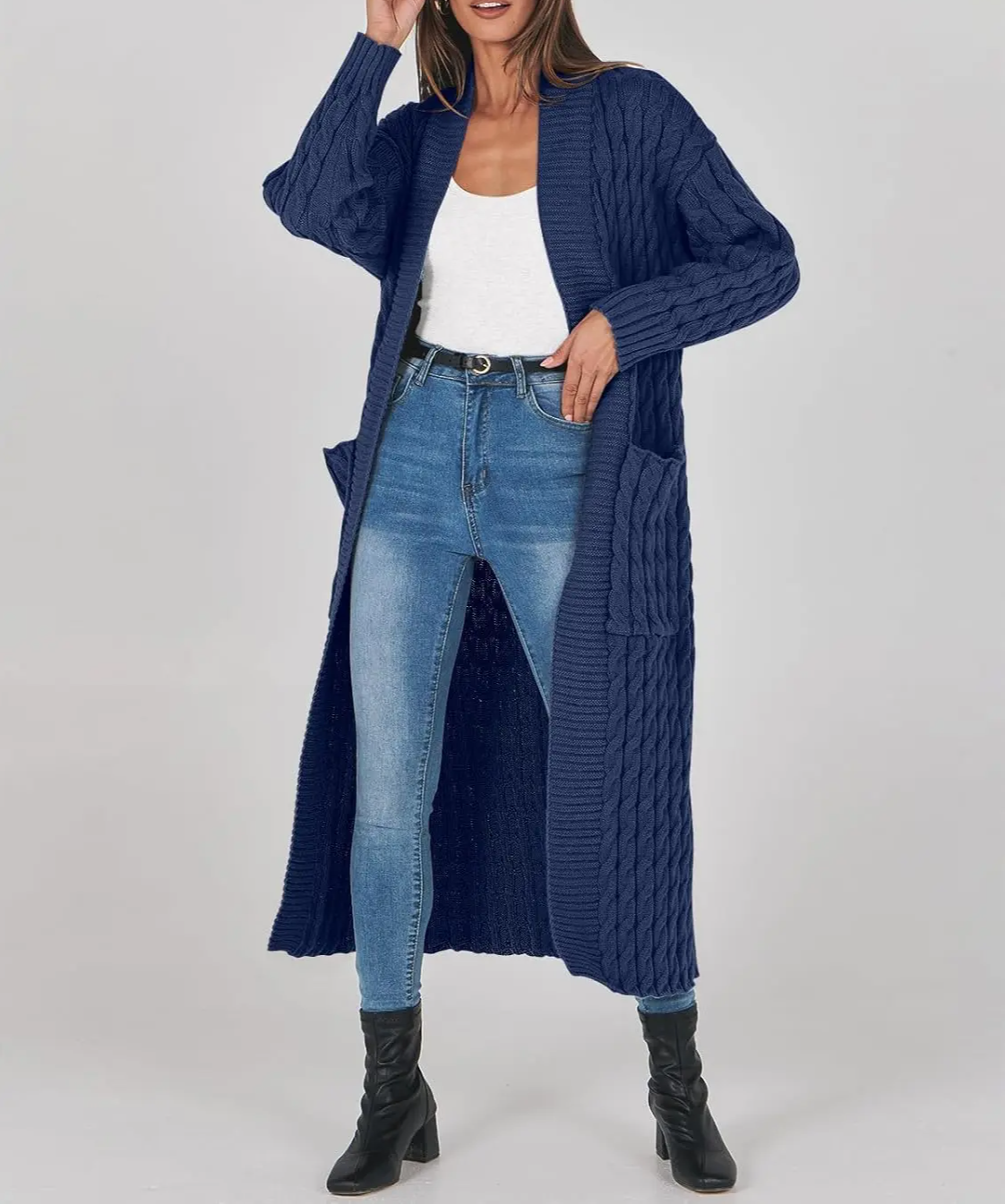 Women's Long Cardigan 2024 Oversized Coat Long Sleeve Open Cardigan Knitted Extra Long Coat Autumn Fashion Jacket Clothes