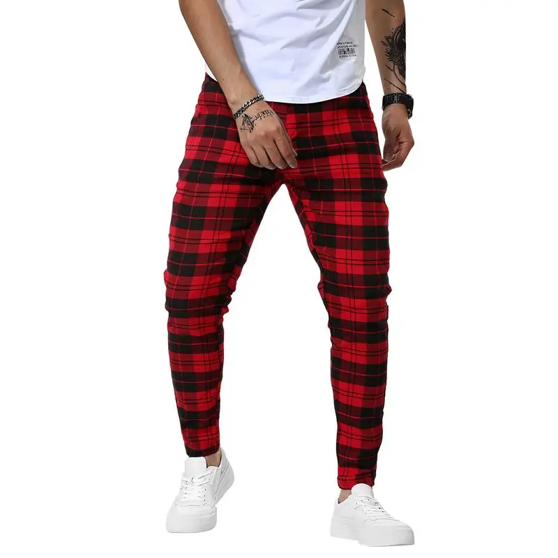 Men's Casual Slim Fit Pants Skinny Stretch Dress Slacks