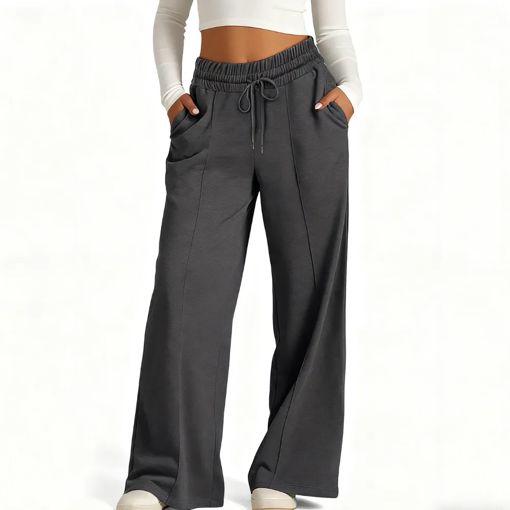 Women's Wide Leg Sweatpants Casual Loose Solid Color Pants