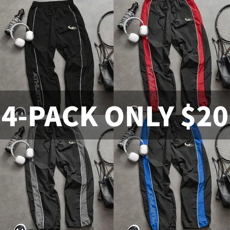 Men's Casual Sporty Long Pants, Loose Fit Elastic Cuff, Fashionable Print, Lightweight Fabric, Perfect for Daily Wear