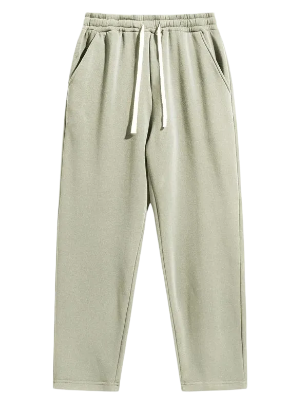 Men's Regular Fit Solid Drawstring Waist Sweatpants
