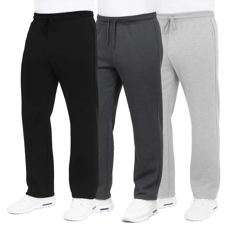 Men's Classic Heavyweight Fleece Sweatpants with Open Bottom
