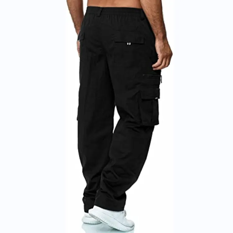 Men's Loose Solid Pocket Cargo Pants