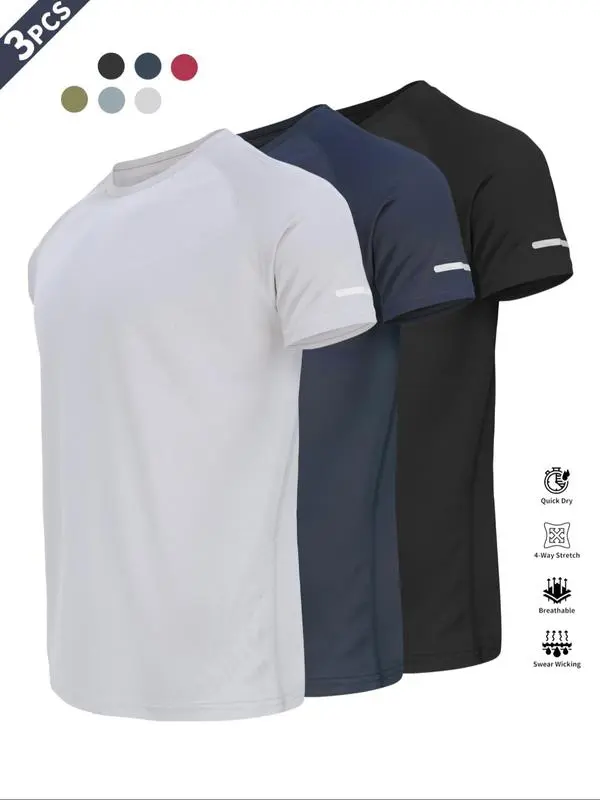 Men's Reflective Breathable Gym Quick Tee