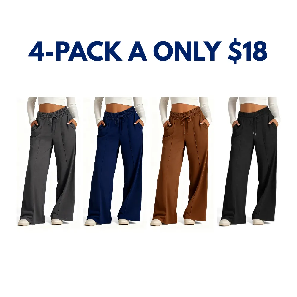 Women's Wide Leg Sweatpants Casual Loose Solid Color Pants