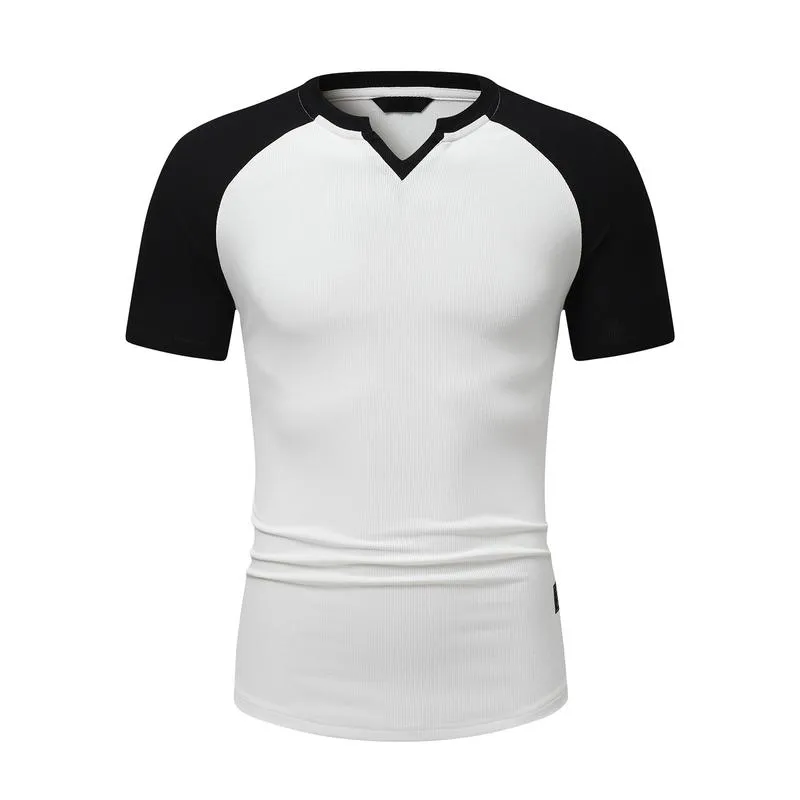Men's V-Neck Longline Henley Muscle Tee