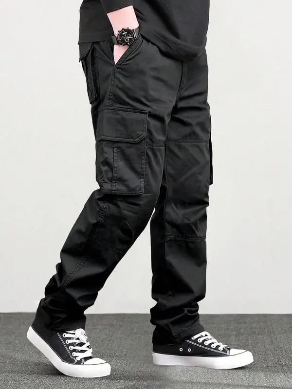 Men's Loose Solid Pocket Cargo Pants
