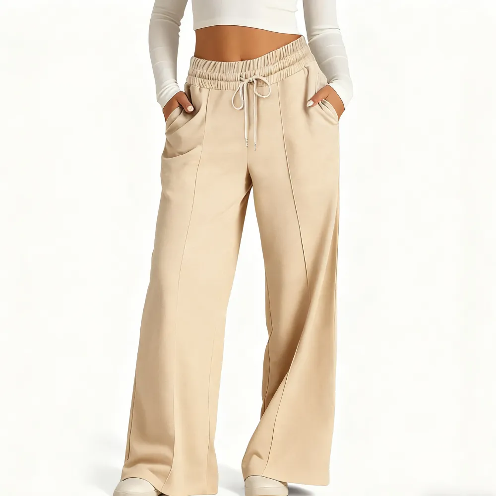 Women's Wide Leg Sweatpants Casual Loose Solid Color Pants