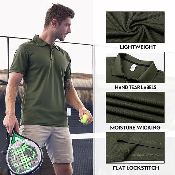 Mens Quick Dry Polo Shirts – Moisture Wicking Workout Tops