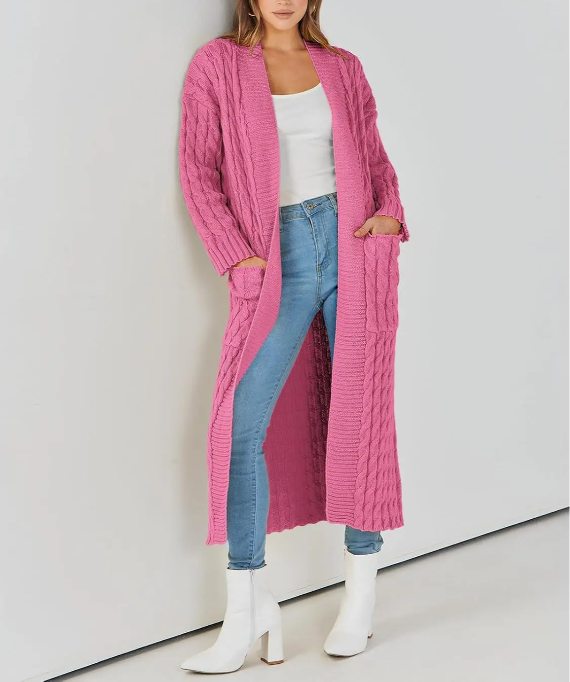 Women's Long Cardigan 2024 Oversized Coat Long Sleeve Open Cardigan Knitted Extra Long Coat Autumn Fashion Jacket Clothes