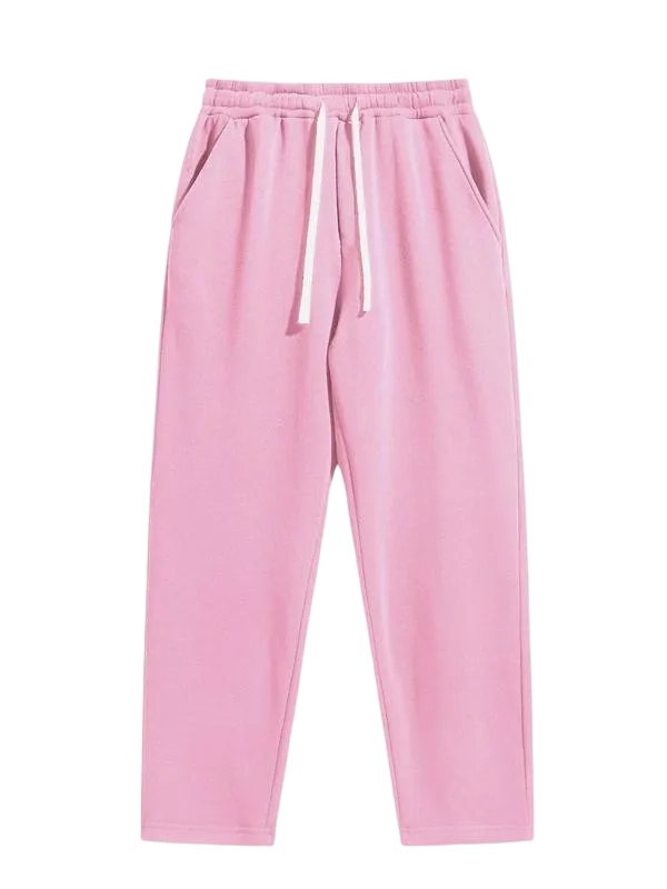 Men's Regular Fit Solid Drawstring Waist Sweatpants