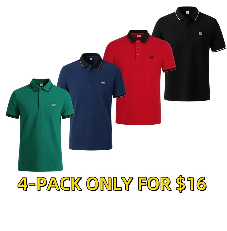 Men's Regular Fit Contrast Trim Polo Shirt – Half Zip, Short Sleeve, Summer Casual/Sporty Top for Daily Wear