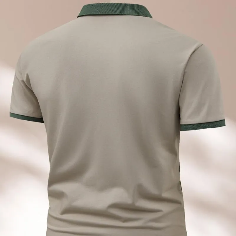 Men's Regular Fit Letter Print Short Sleeve Polo Shirt – a casual collared top for summer