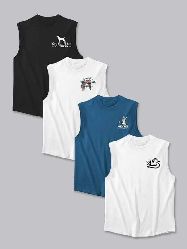Men's Regular Fit Camo & Graphic Tank Top