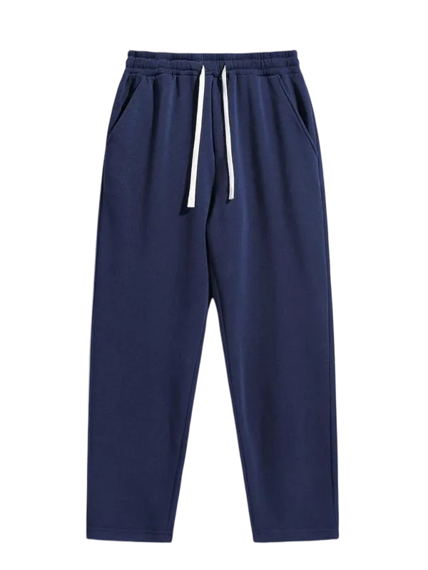 Men's Regular Fit Solid Drawstring Waist Sweatpants