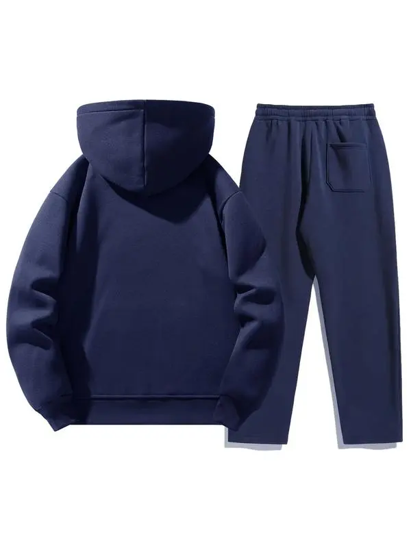 Men’s Casual Hoodie & Jogger Set – Two-Piece Daily Outfit