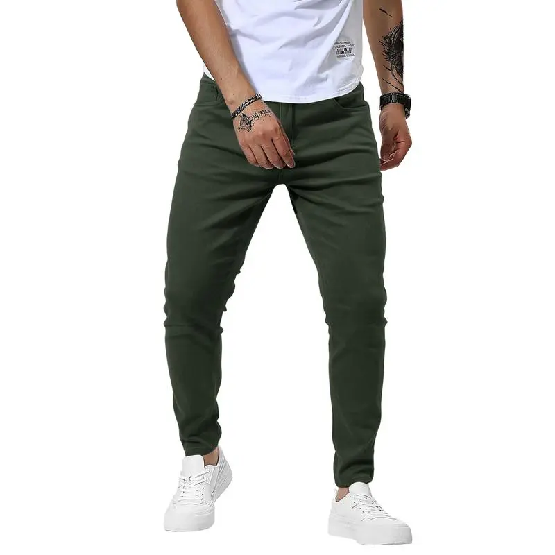 Men's Casual Slim Fit Pants Skinny Stretch Dress Slacks